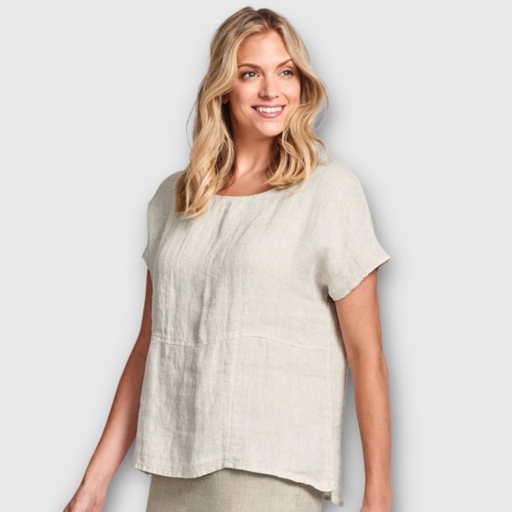 NWOT Flax Linen Aria Tee / Natural Panama